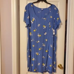 NWT OLD NAVY blue floral dress size XXL